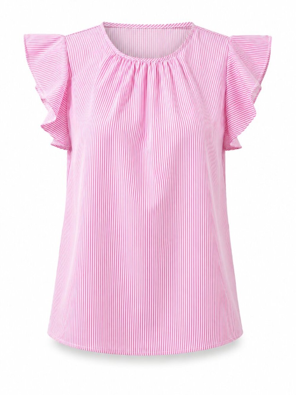 Sugarlips Hermas Striped Ruffle Top Curve - Fuchsia - Picture 4 of 5
